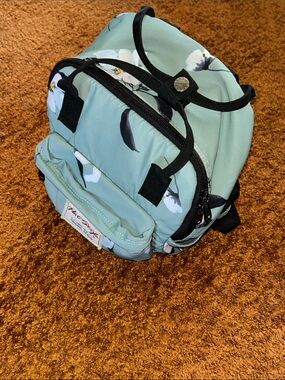 Mint Floral Mini Backpack for Women